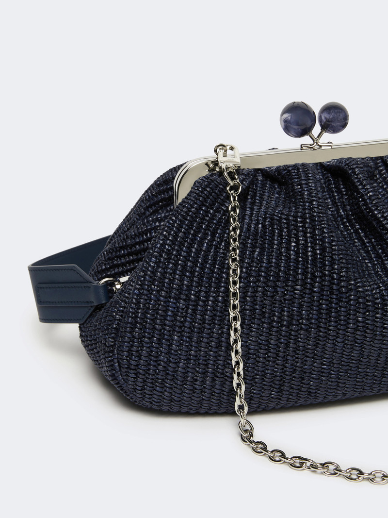 FORTUNA Medium raffia-effect Pasticcino bag - ULTRAMARINE 3