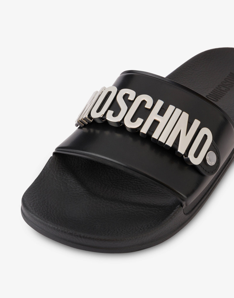 Moschino LETTERING LOGO PVC POOL SLIDES outlook