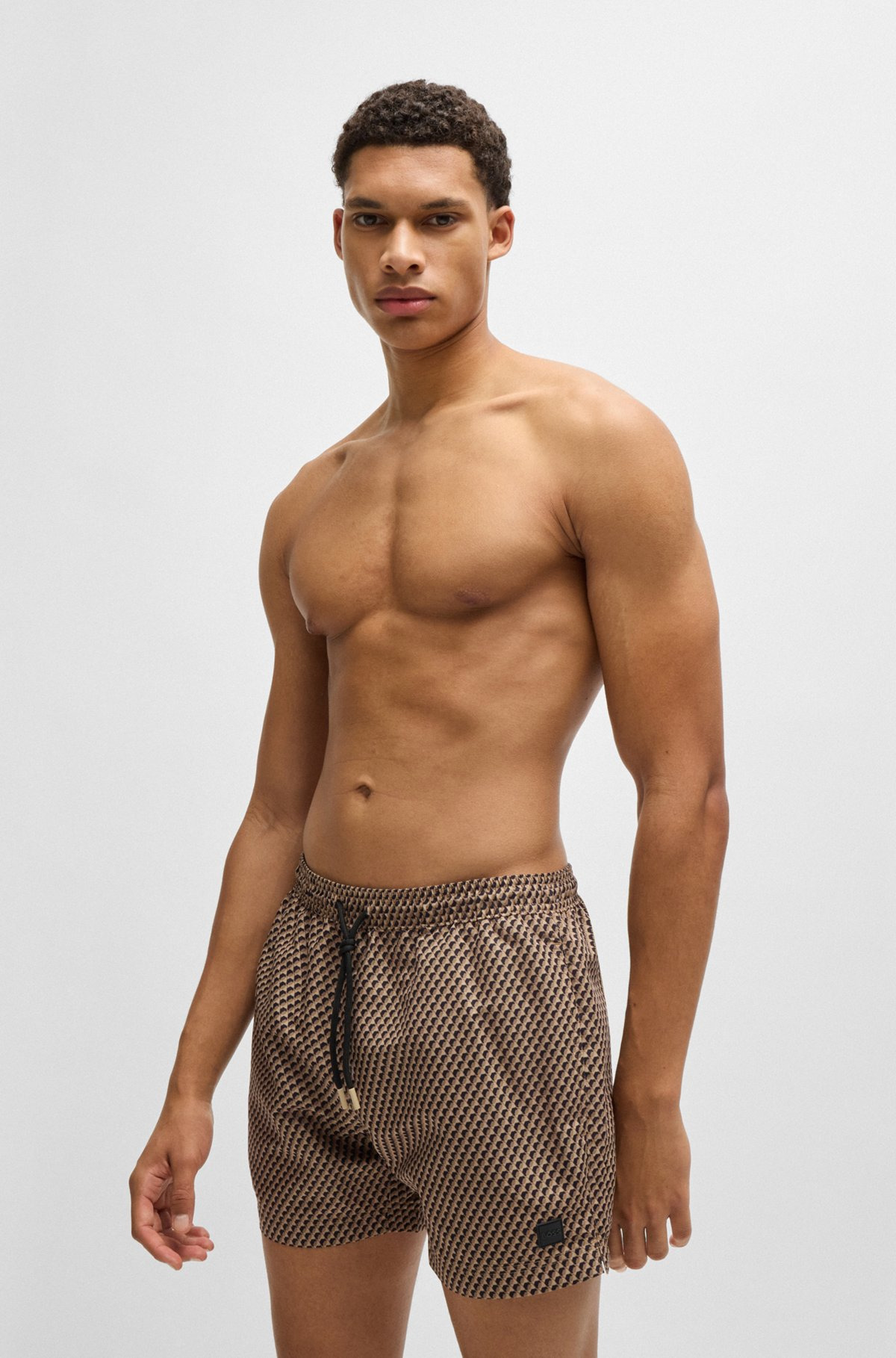 DRAWSTRING-WAIST SWIM SHORTS WITH ALL-OVER PRINT - 2