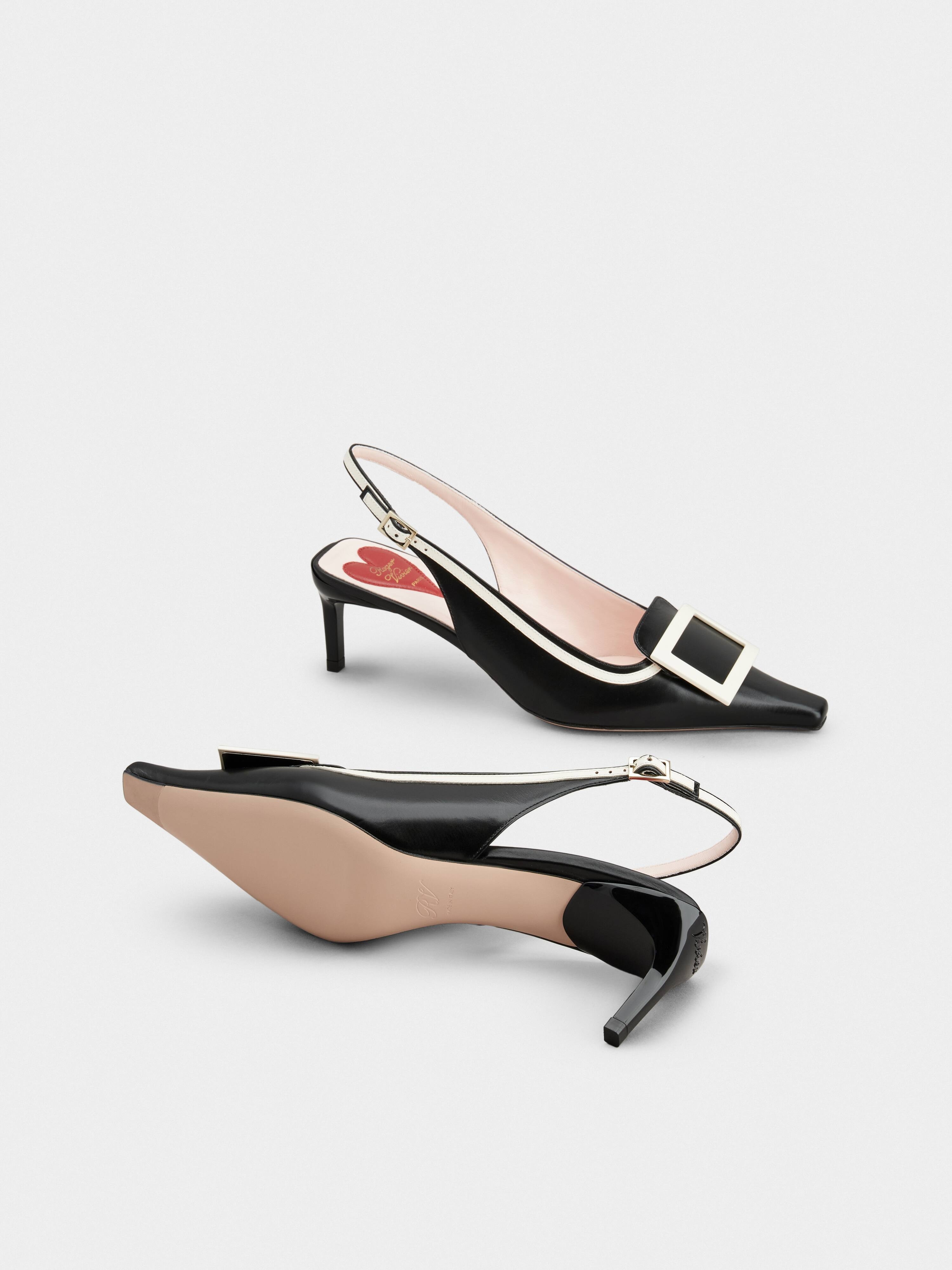 パンプス ROGER VIVIER VIV CANARD LEATHER SLINGBACK DECOLLETE Roger Vivier Viv Canard Leather Slingback Décolleté – LOZURI®