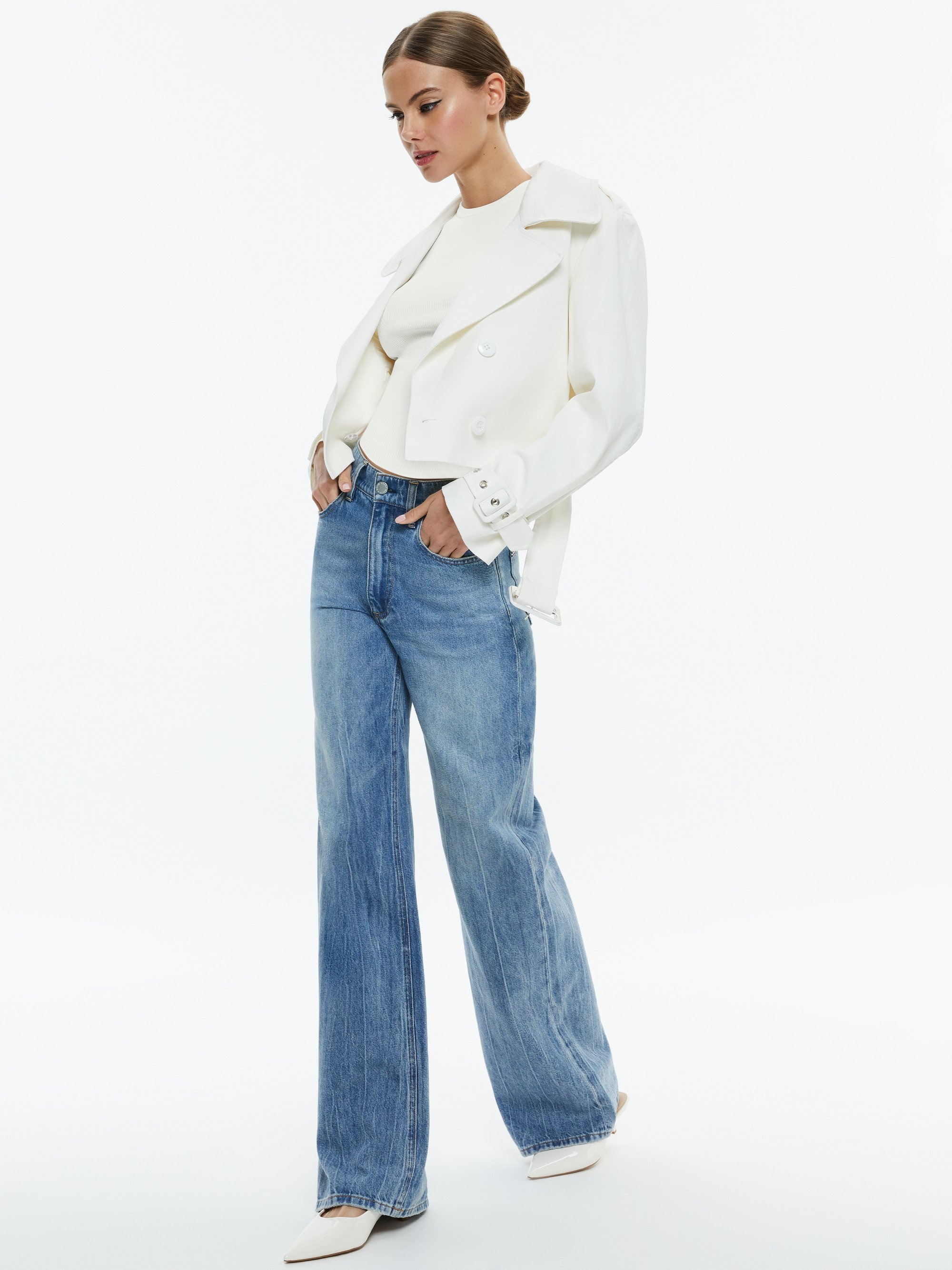 KEITH CROPPED TRENCH WITH BELT - 6