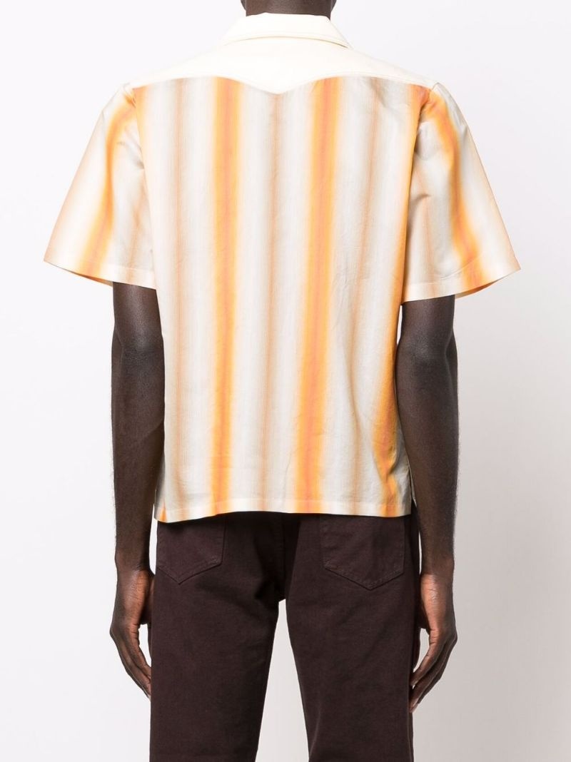 stripe-print short-sleeved shirt - 4