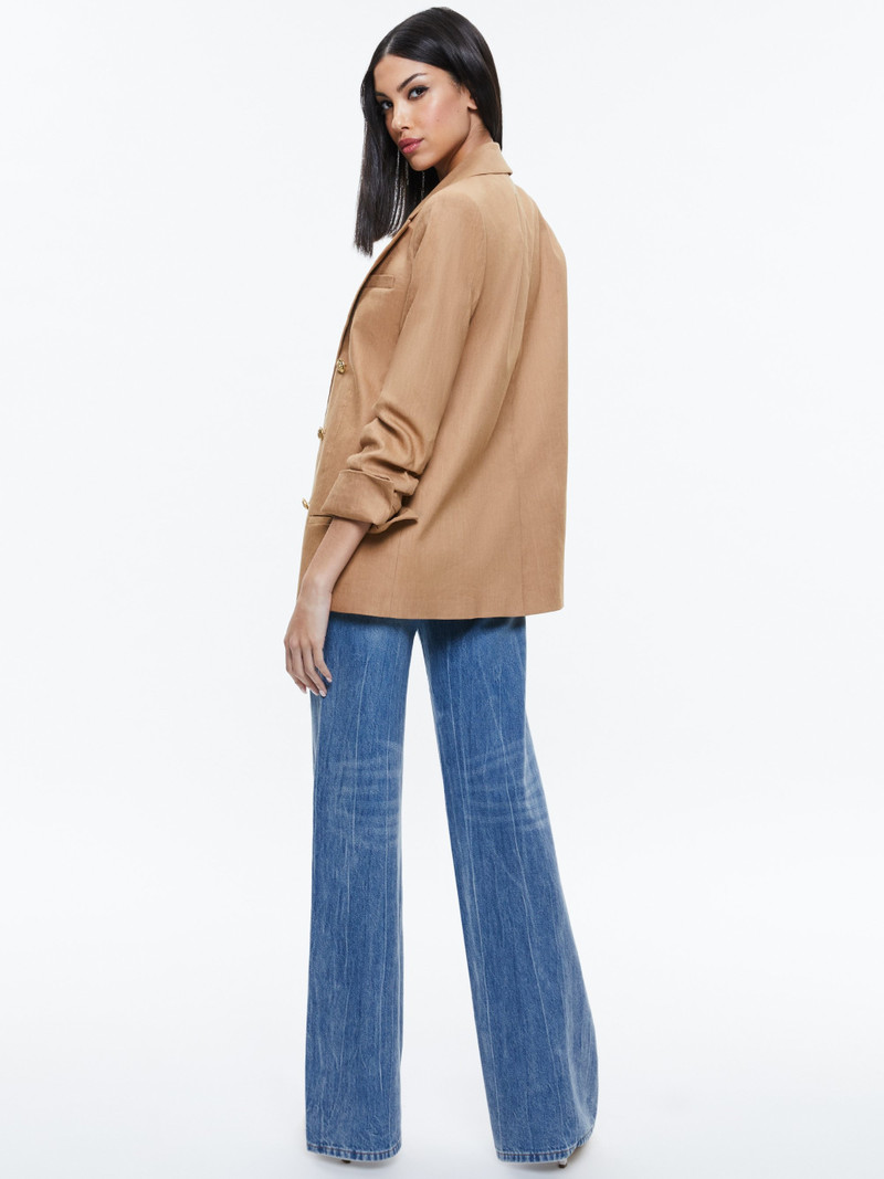 Alice + Olivia ANTHONY LINEN DOUBLE BREASTED BLAZER outlook