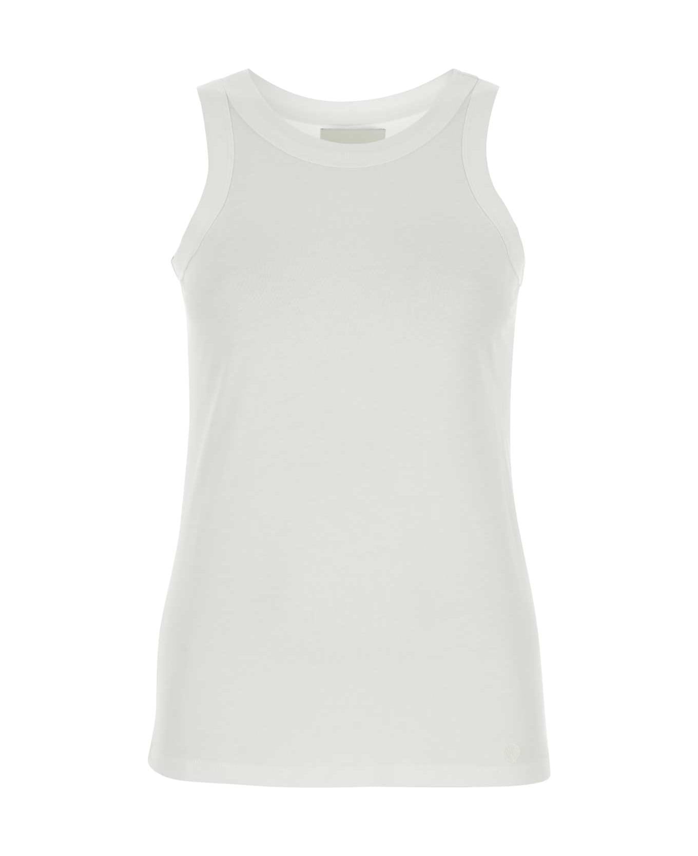 White Cotton Poso Tank Top - 1