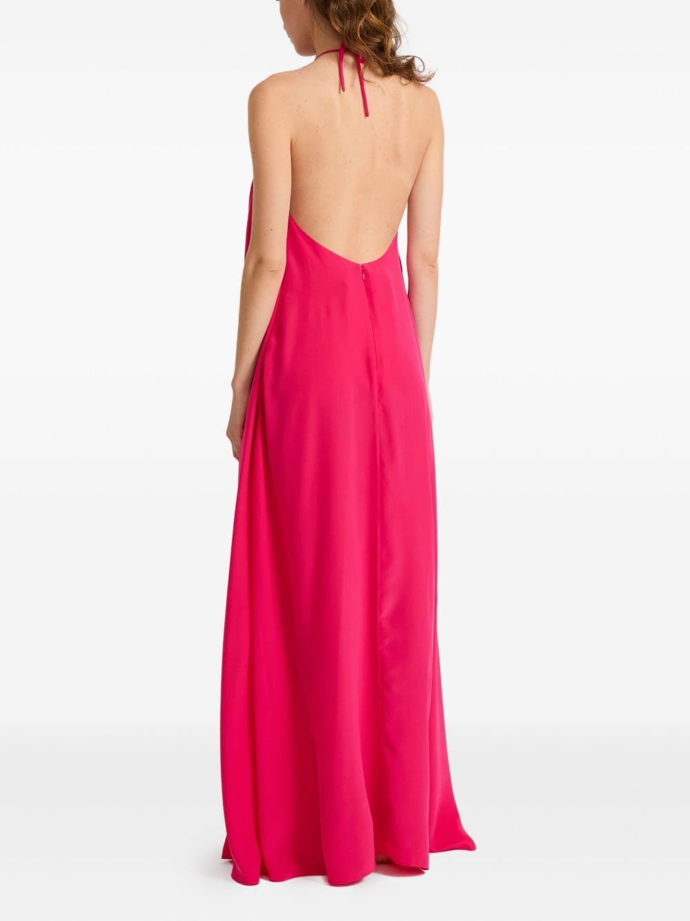 beaded-neckline crepe maxi dress - 2