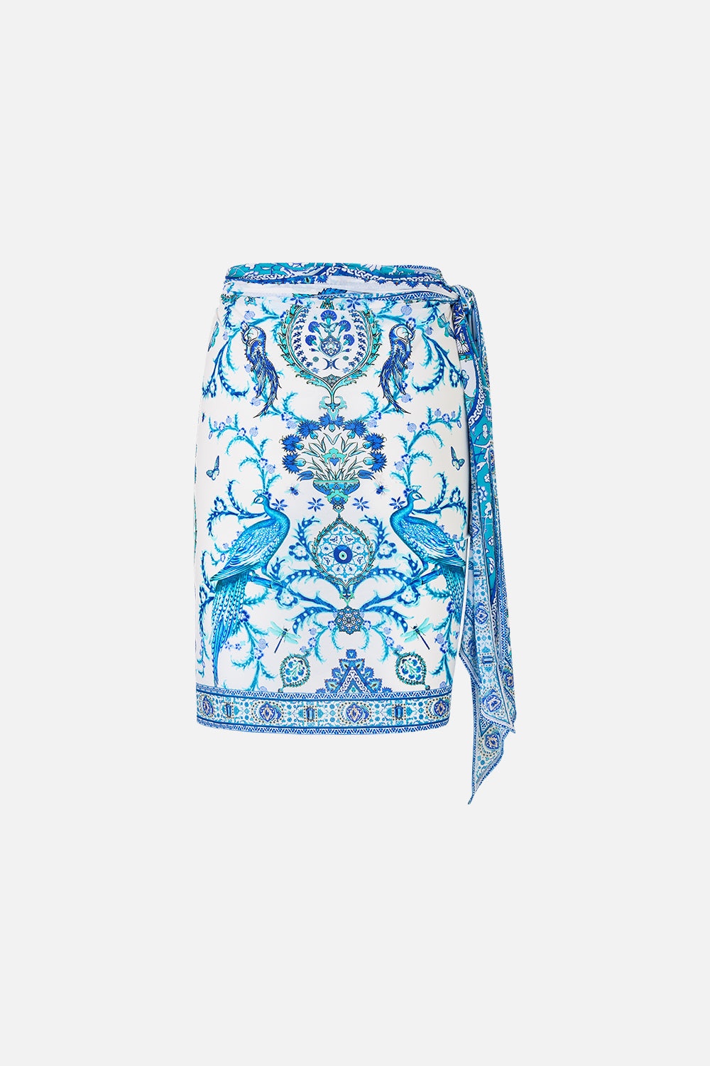 EYELET WRAP MINI SARONG WITH TIE WAIST - 8