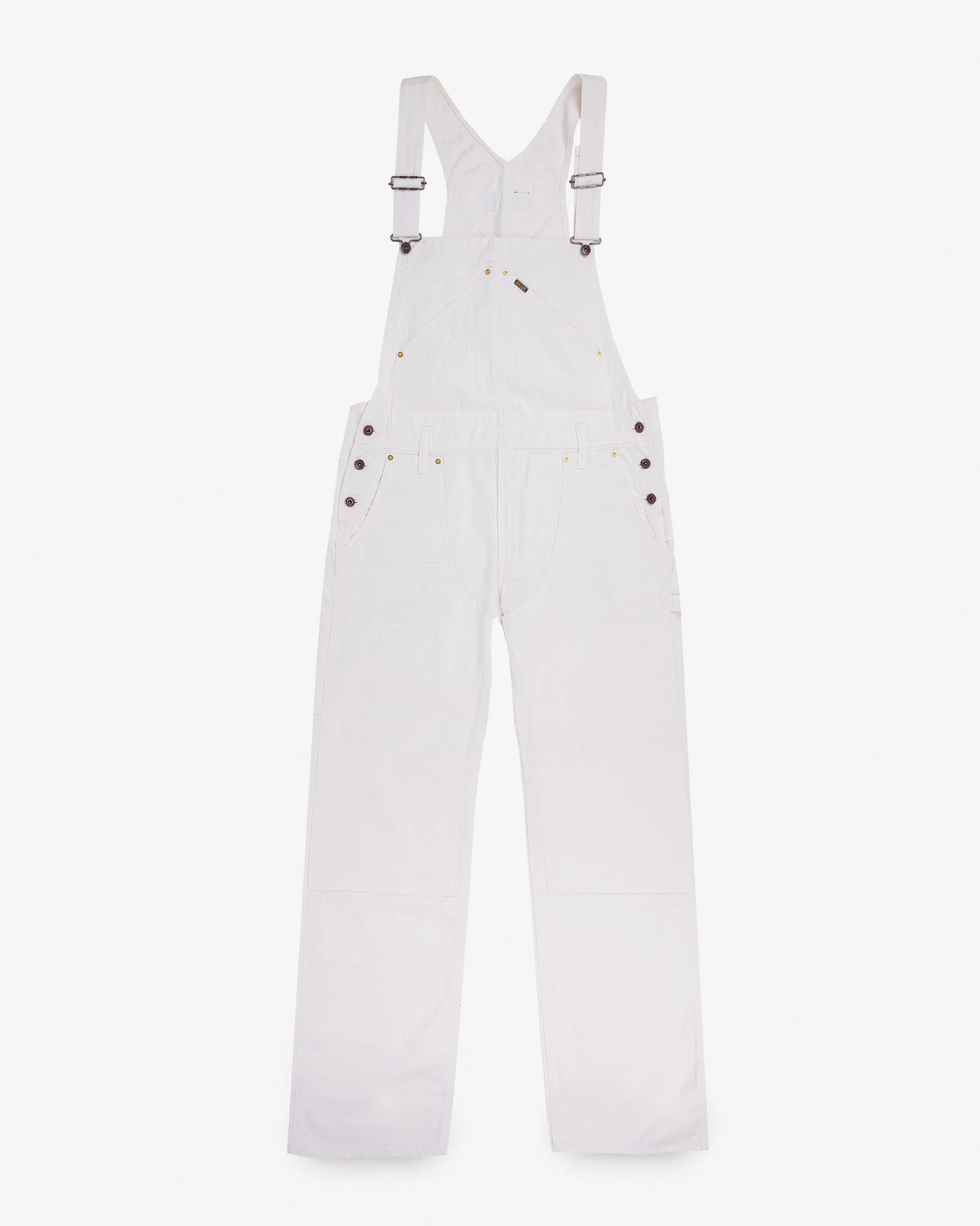 IH-812-WHT 10.5OZ HERRINGBONE DOUBLE KNEE OVERALLS - WHITE - 1