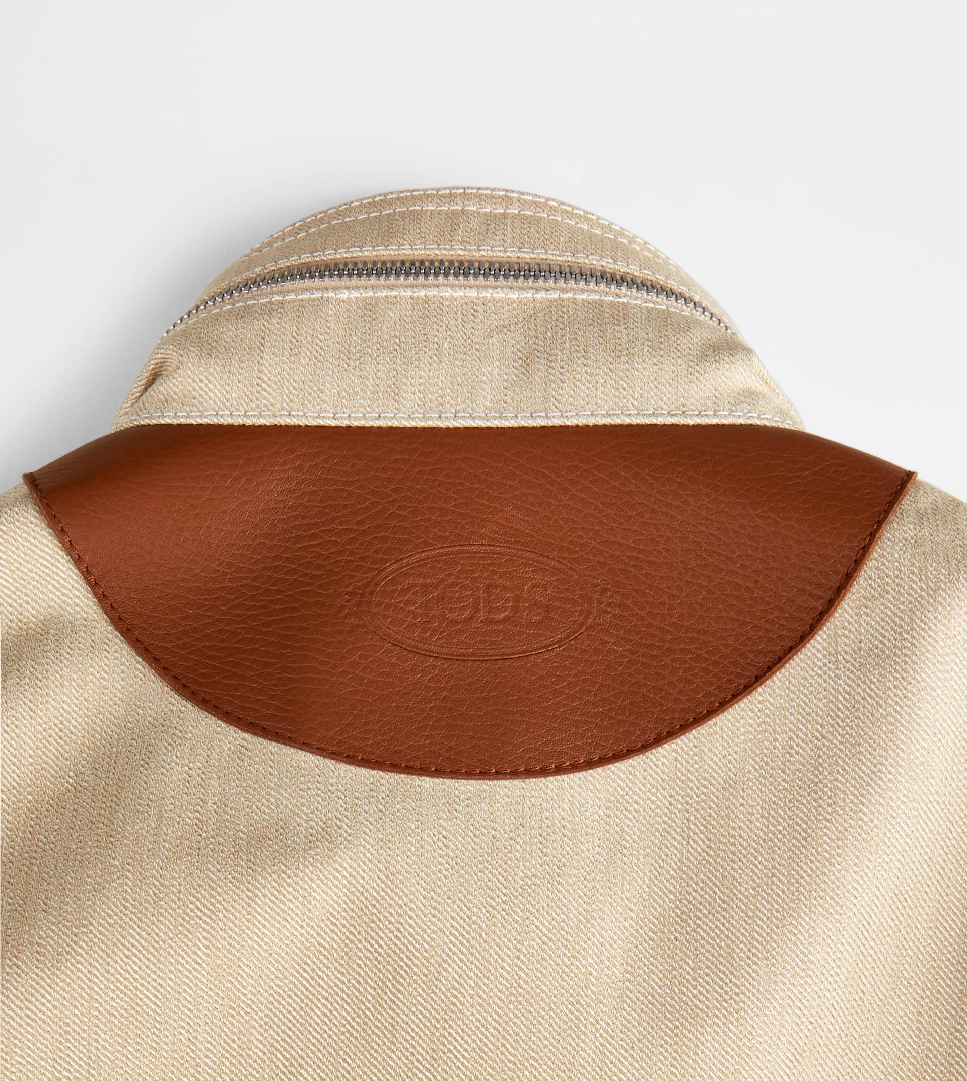 FIELD JACKET WITH LEATHER INSERTS - BEIGE - 9
