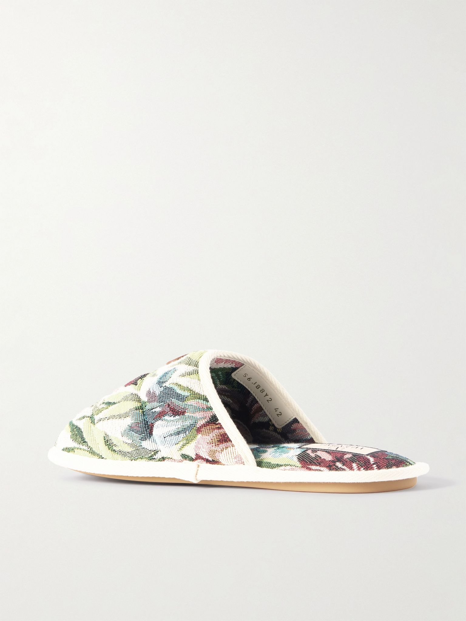 Logo-Embellished Jacquard Slippers Neutral - 4