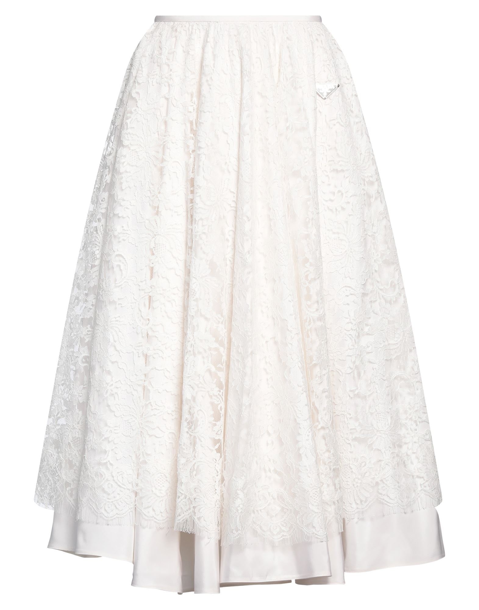 【希少】PRADA Cotton jersey midi skirt ミディ スカート 白 希少】PRADA Cotton jersey midi skirt ミディ スカート 白
