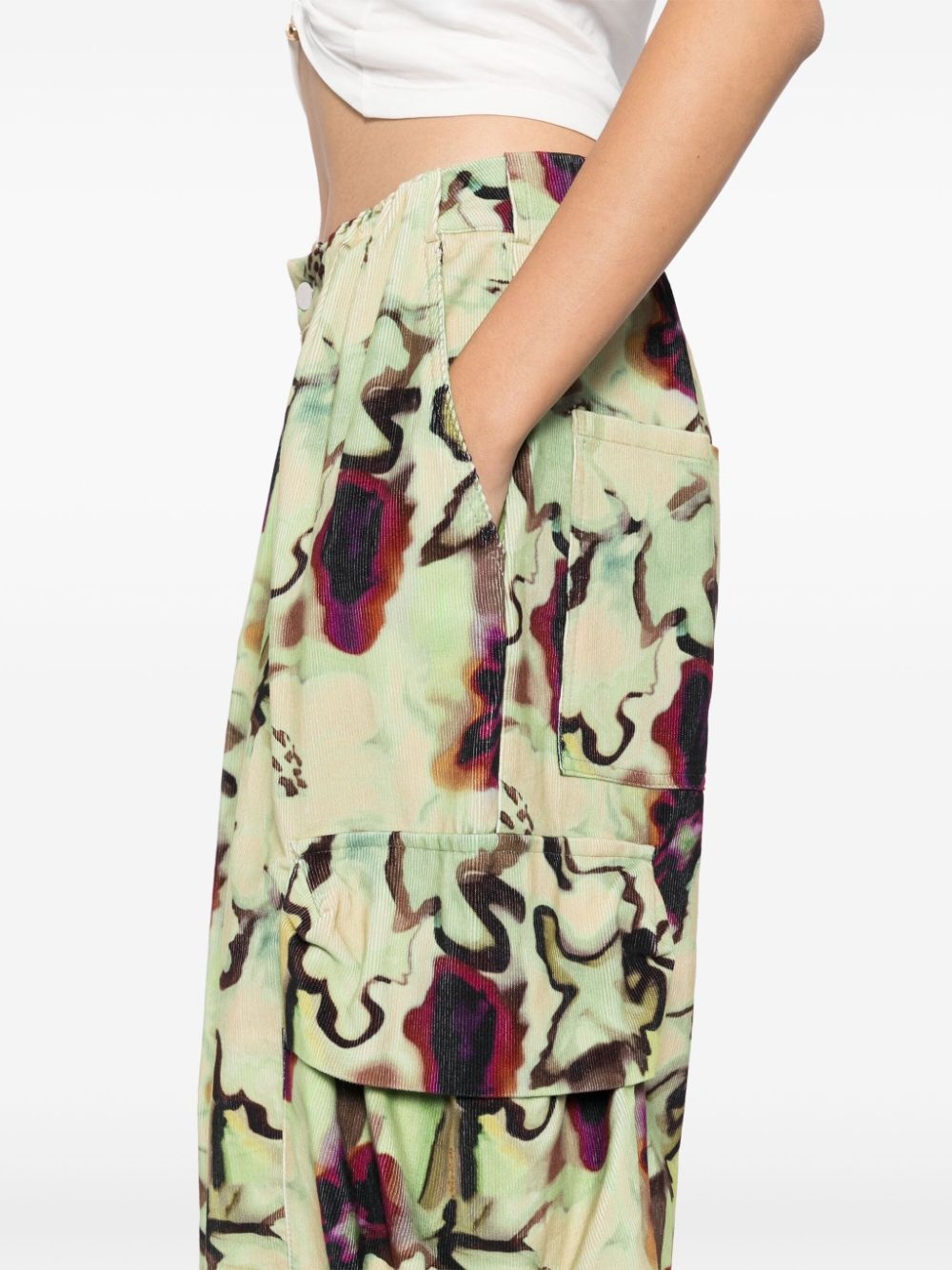 Watercolor Floral cargo pant - 5