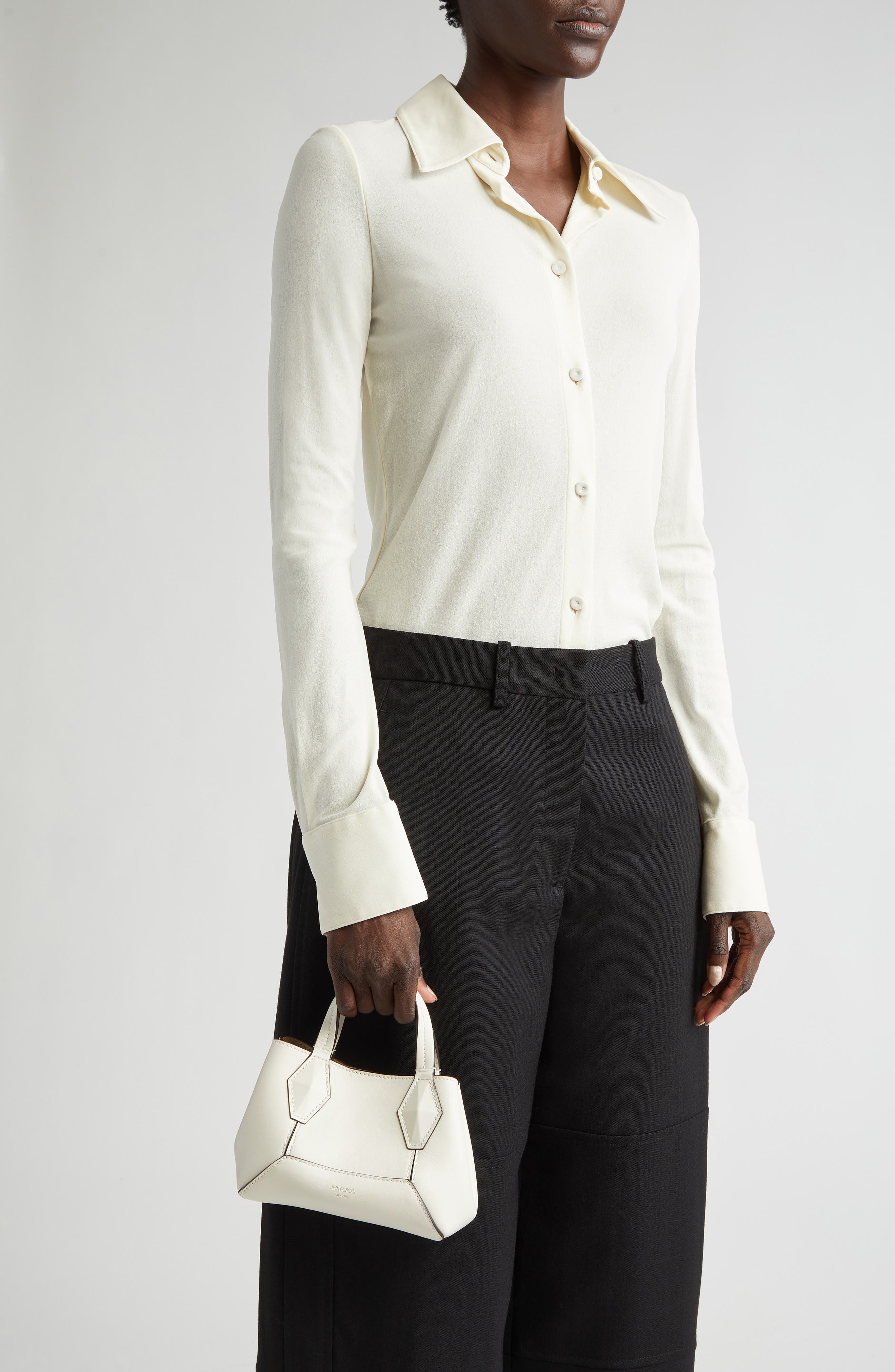 Jimmy Choo Extra Small Diamond Leather Tote in Latte/Gold at Nordstrom - 3