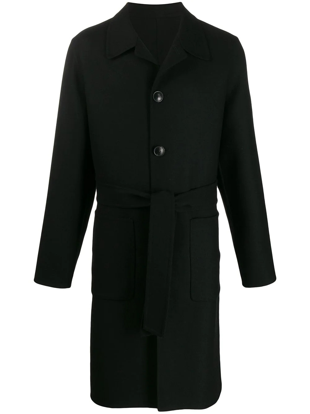 unstructured belted car coat - 1