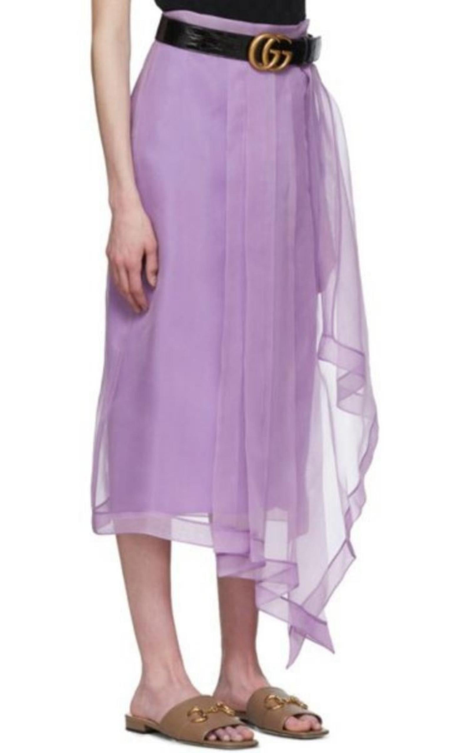 Purple Silk Organza Skirt - 4