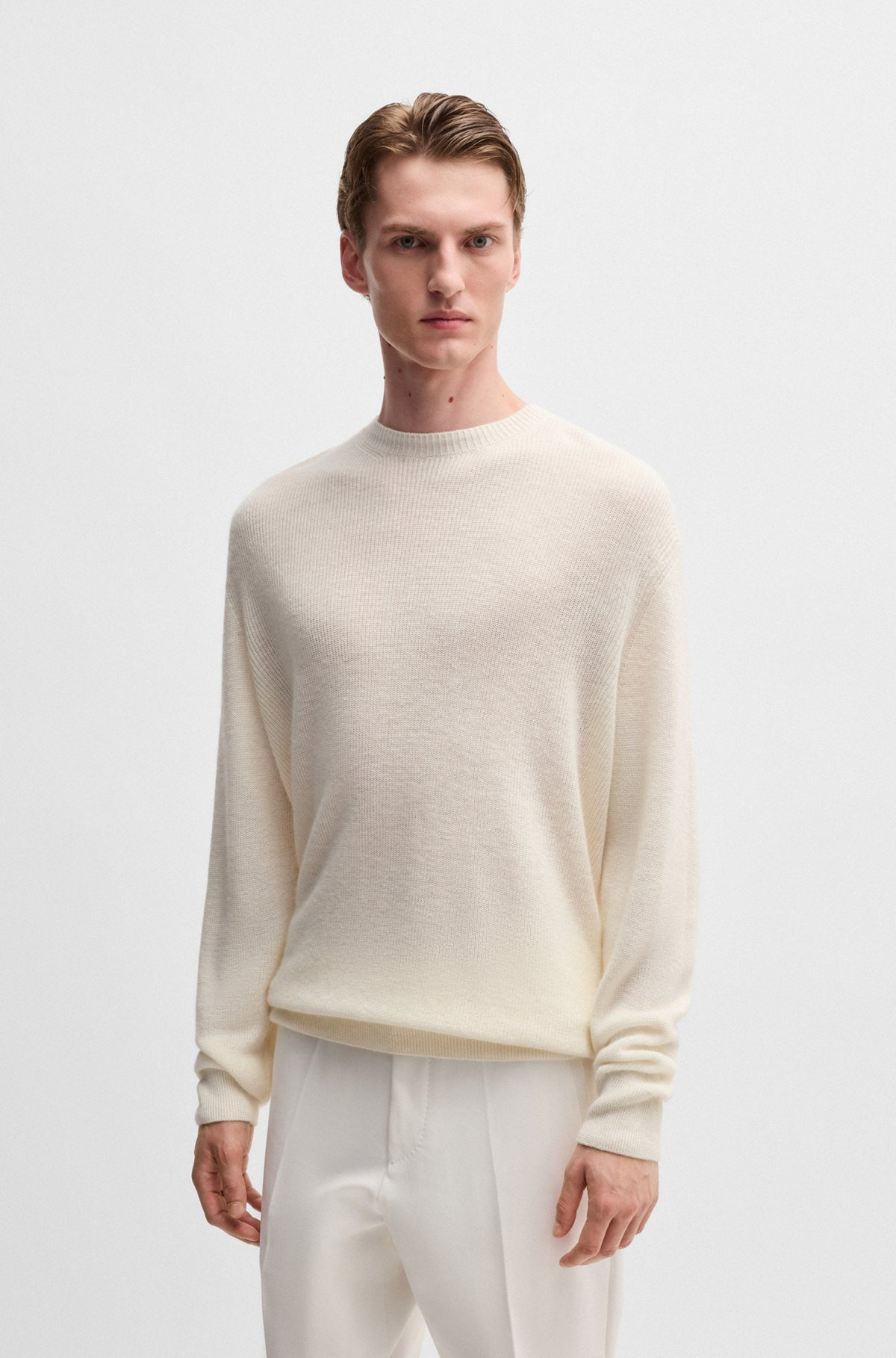 REGULAR-FIT SWEATER IN LINEN AND CASHMERE - 2