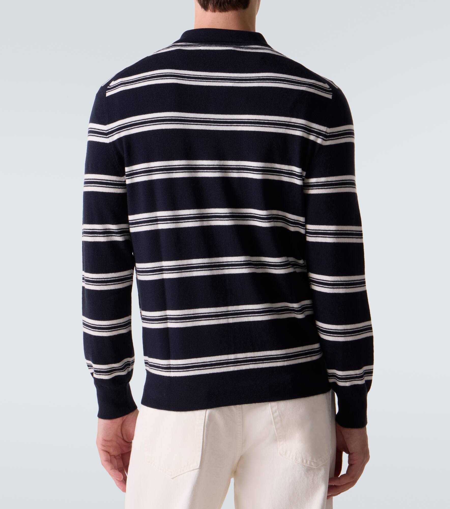 Mr Swansea striped cashmere polo sweater - 4