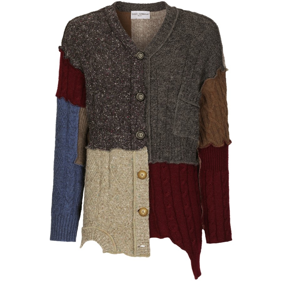 Wool and alpaca patchwork cardigan - 1