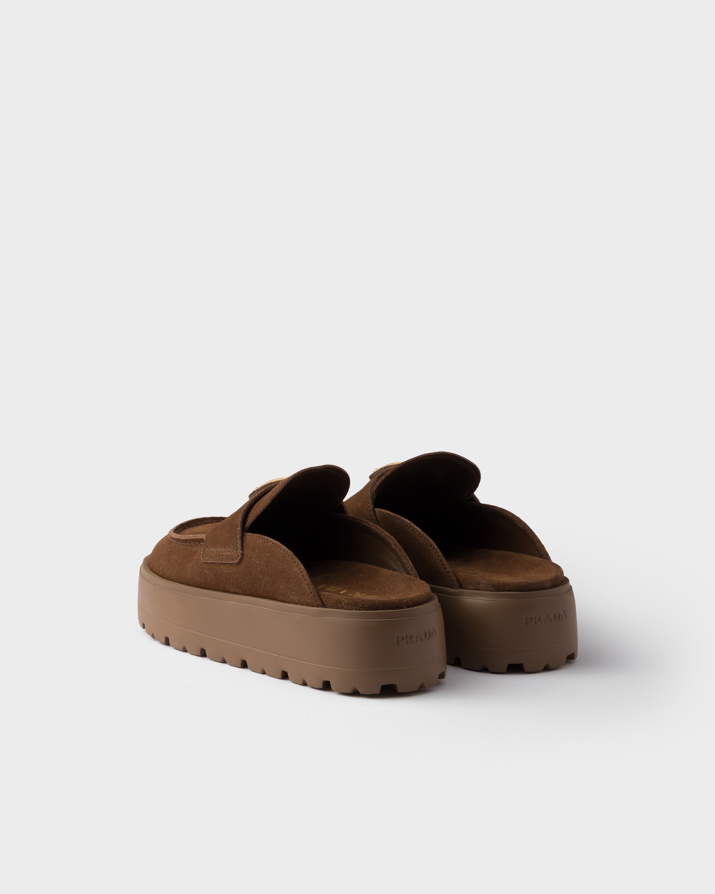 Suede flatform mules - 4