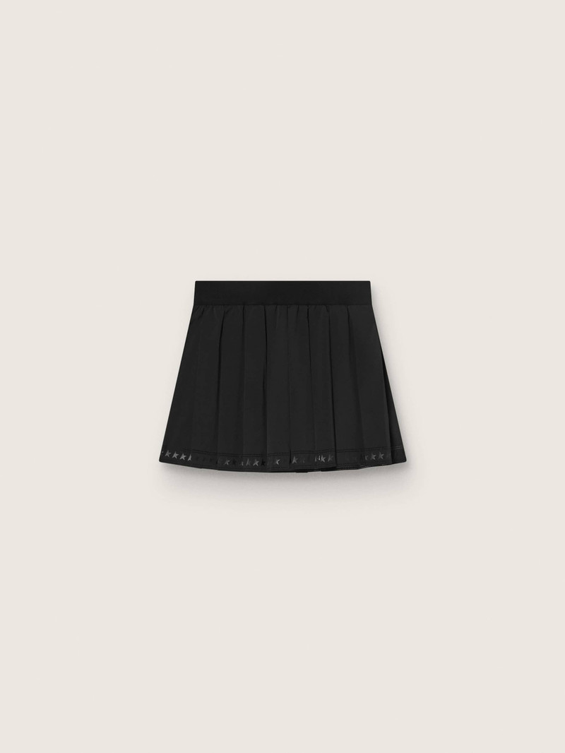 Golden Goose Pleated sports miniskirt in black outlook
