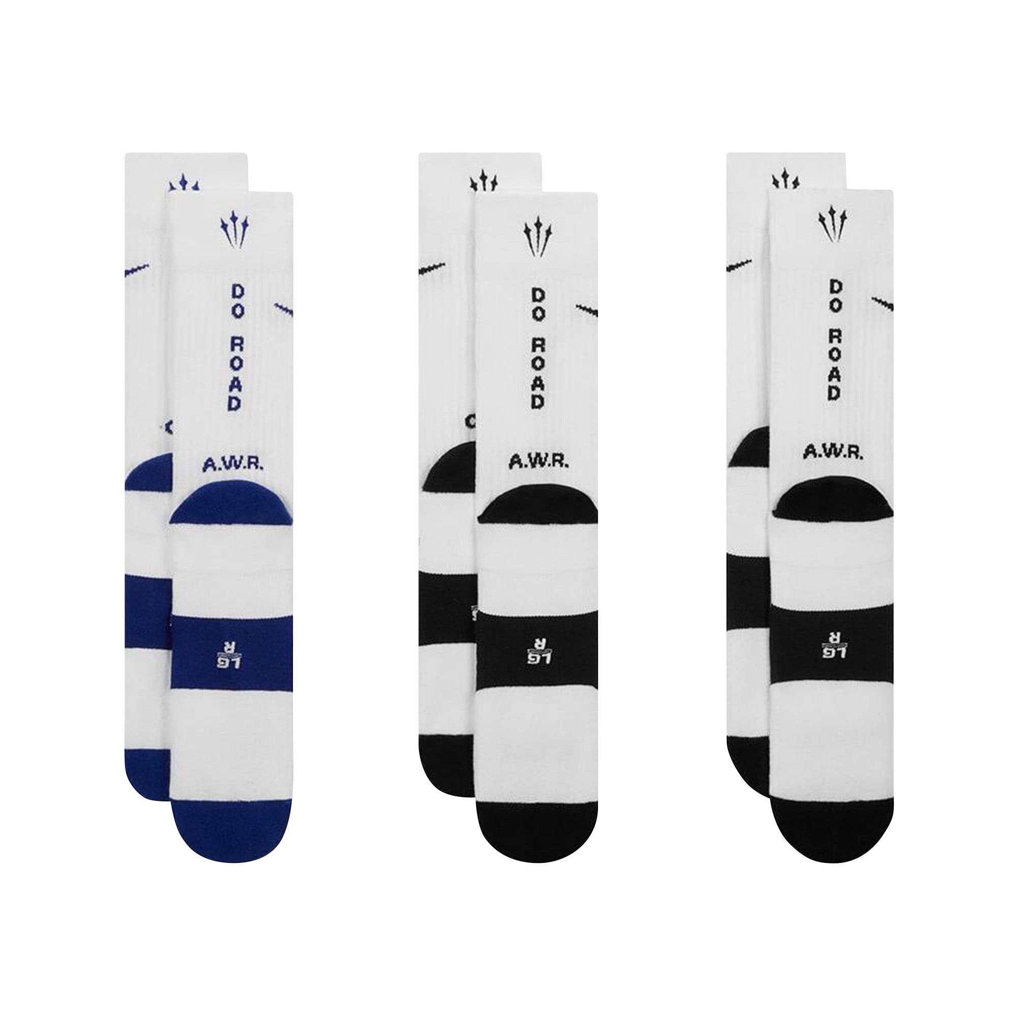 Nike x NOCTA L’Art Crew Socks (3 Pack) 'White/Deep Royal Blue/White/Black' - 2
