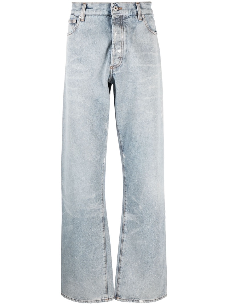 distressed wide leg jeans - 1