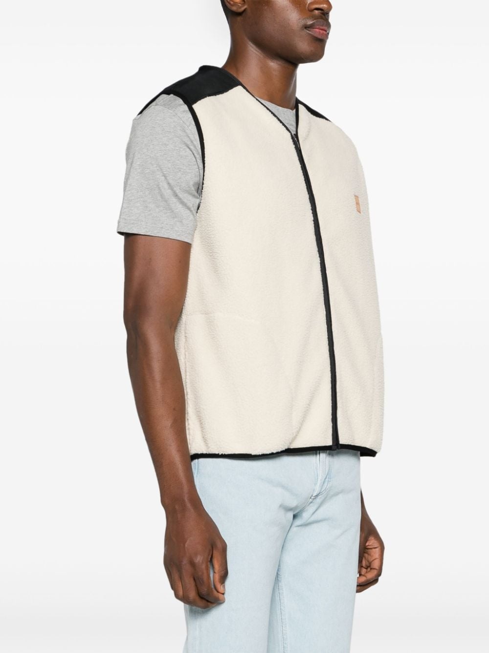 Nate colour-block fleece gilet - 4