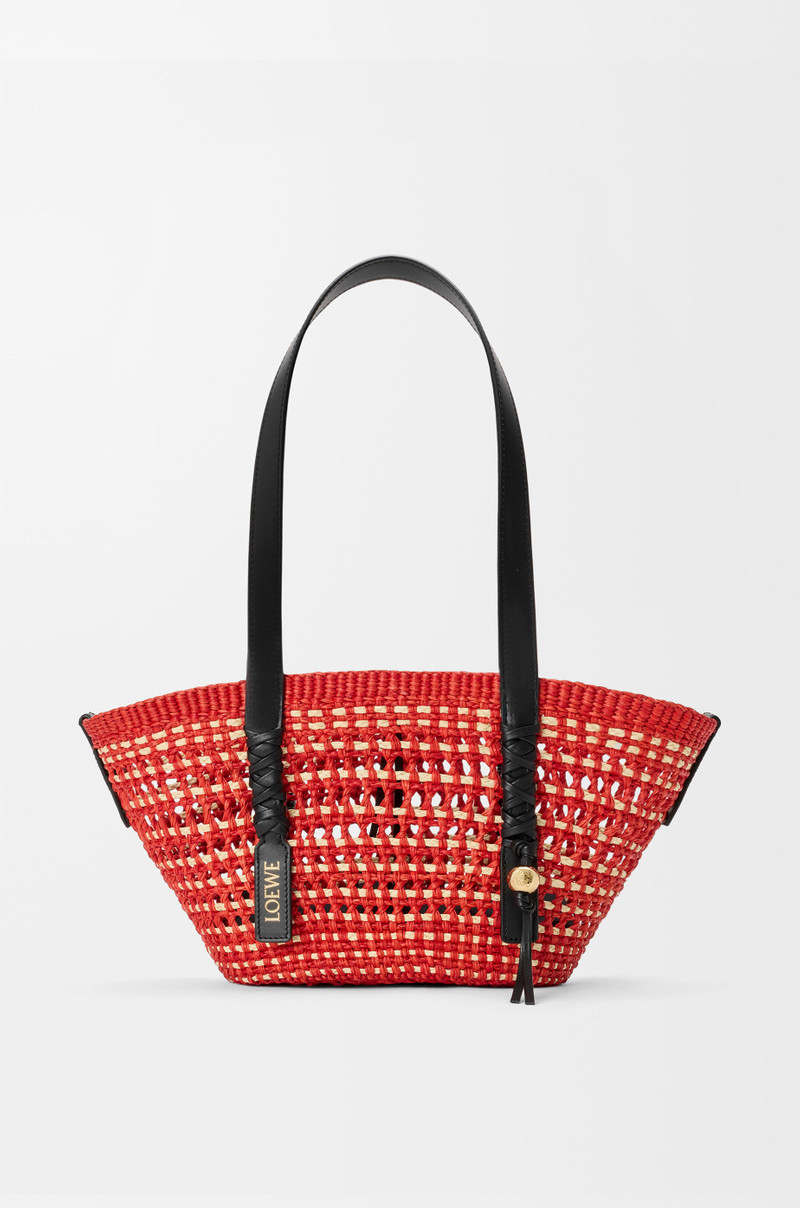 Small Braid basket in iraca palm and calfskin 1