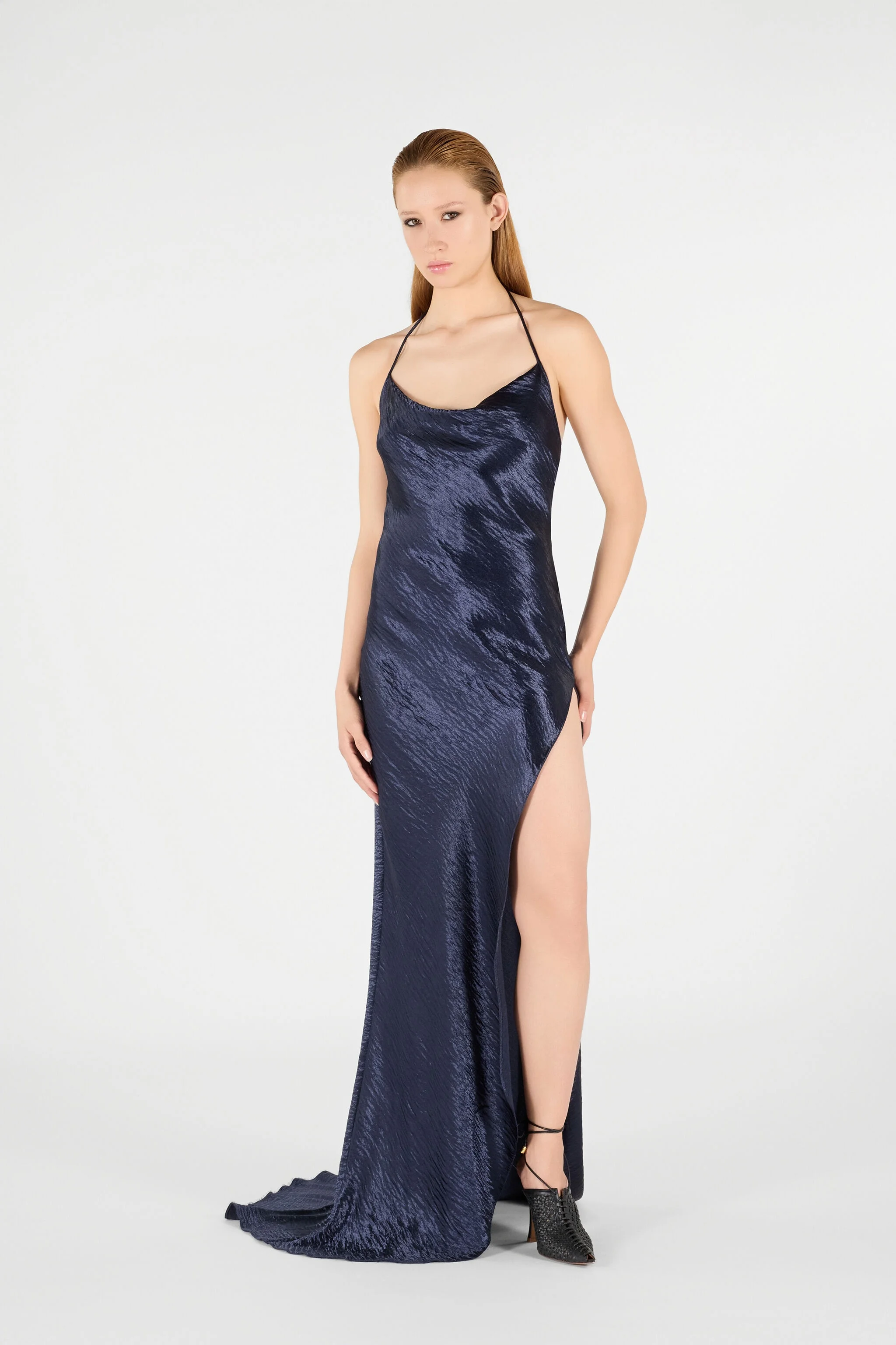 Roberto Cavalli Long Dress with Cowl Neck - UWT125-TO009-04502 | REVERSIBLE