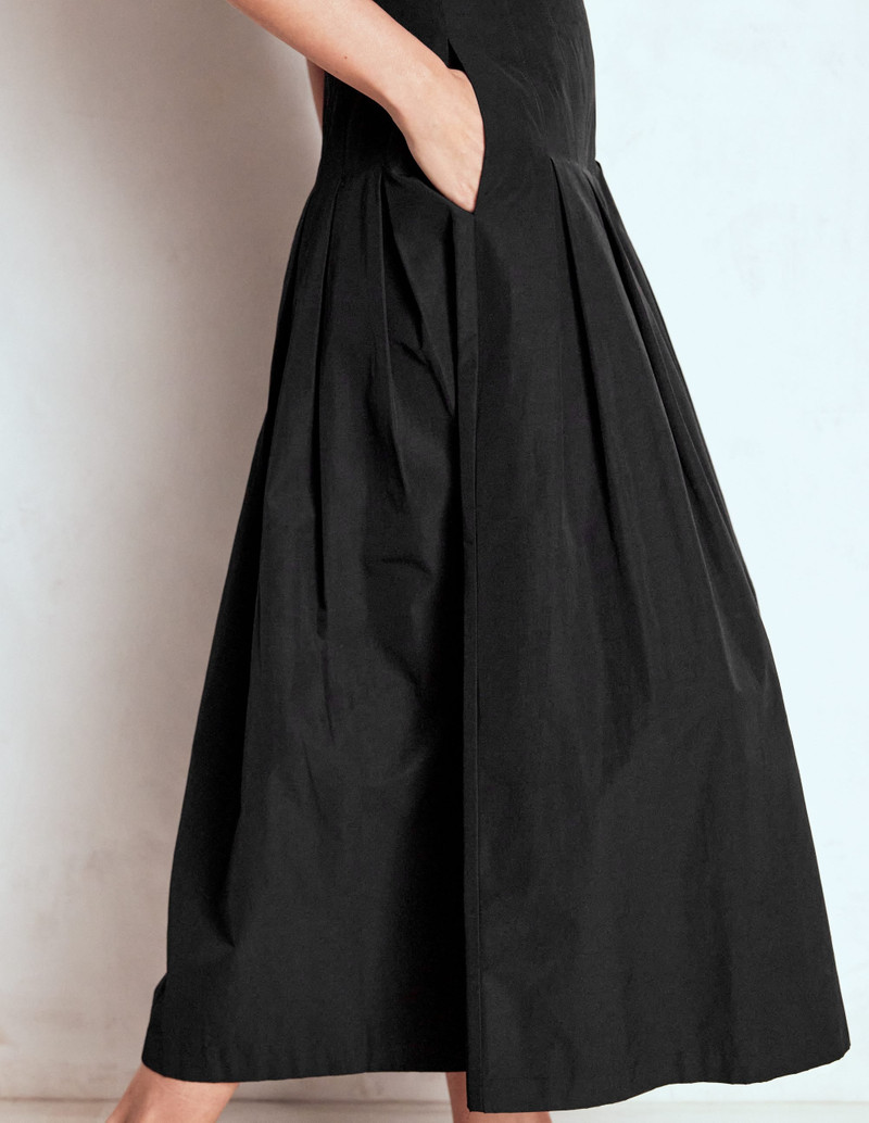 Valentina Taffeta Midi Skirt-Black 5