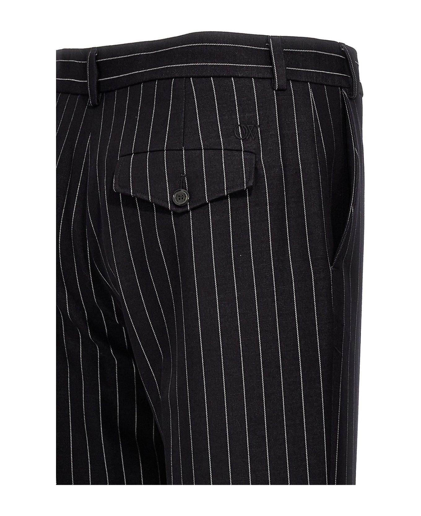 Pinstriped Straight Leg Pants - 4