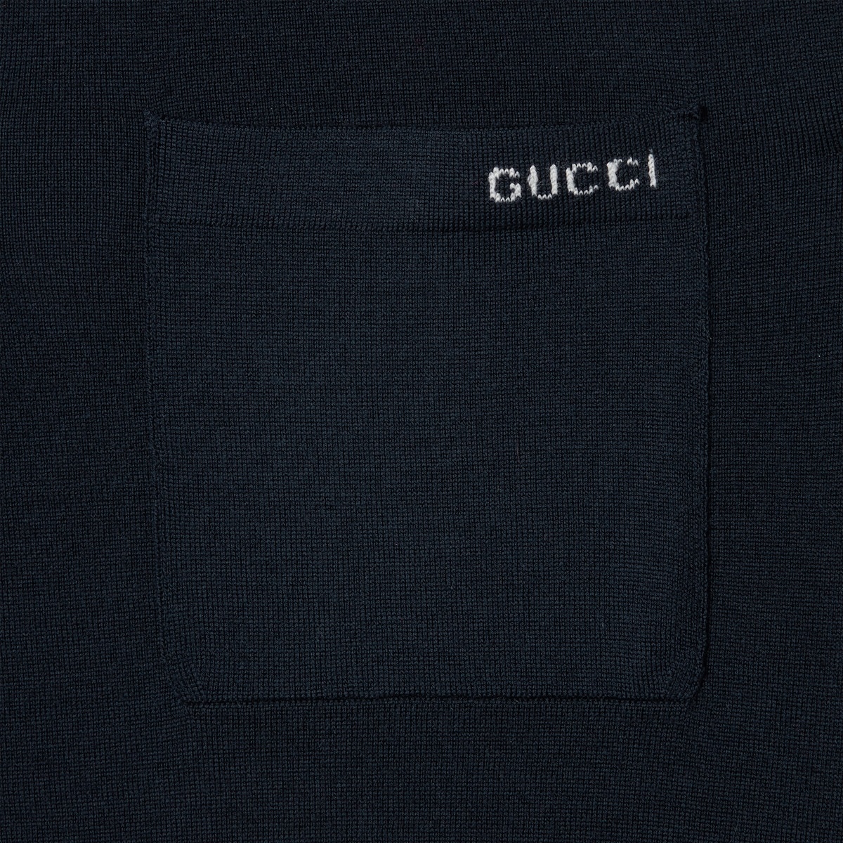 Fine wool knit polo top with intarsia - 6
