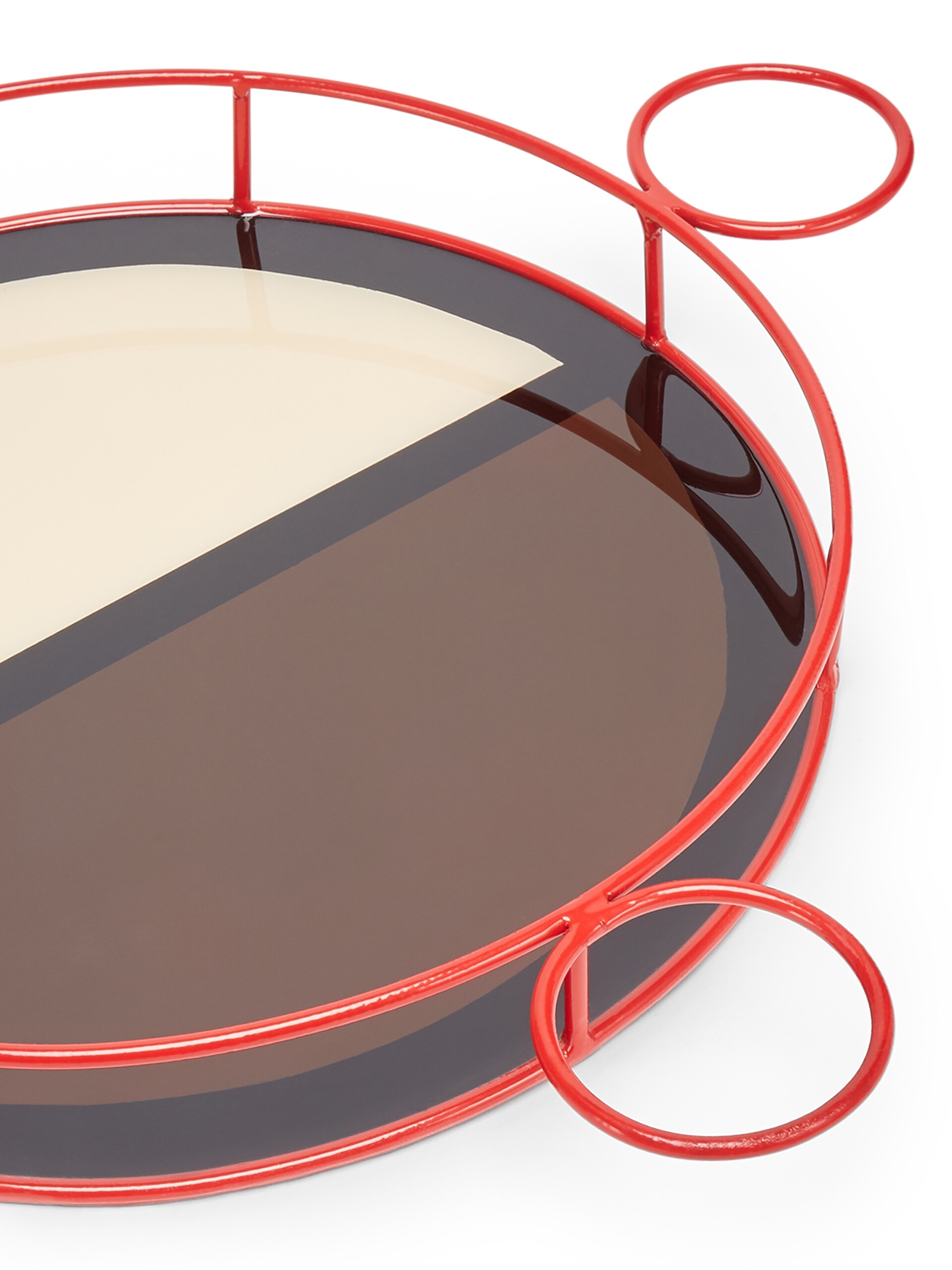 MARNI MARKET ROUND TRAY IN IRON AND BEIGE, BROWN AND BLACK RESIN - 3