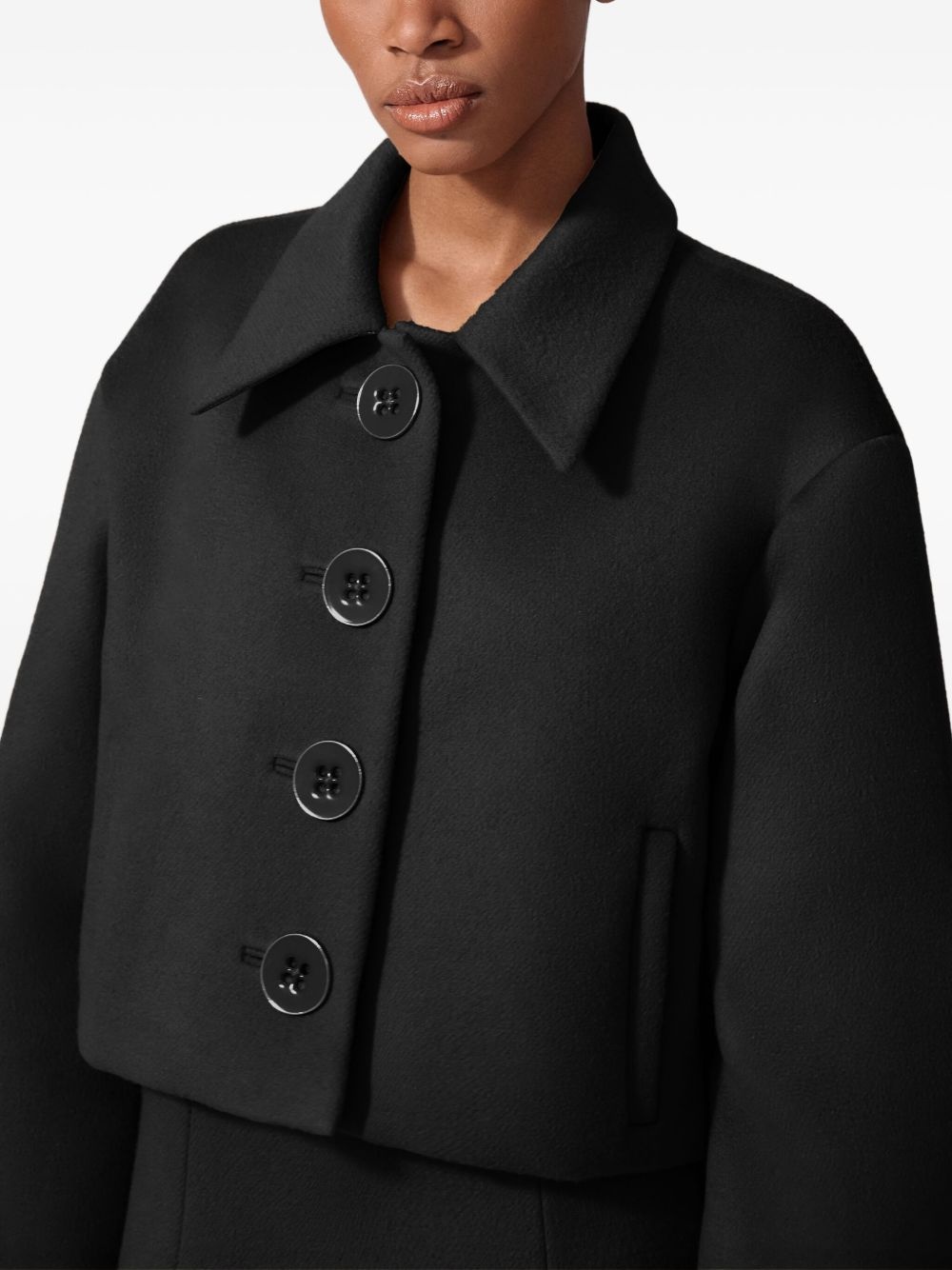 cropped wool jacket - 4