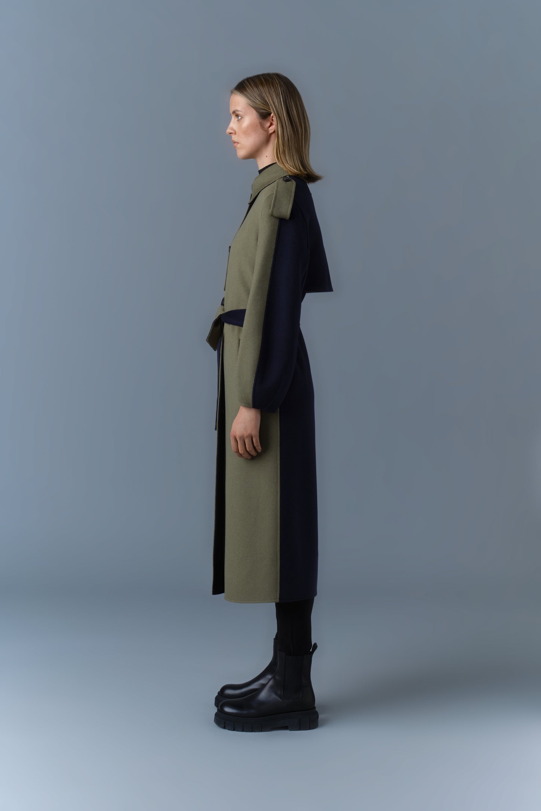 CEYLA Double-Face Wool Coat with Sash Belt - 4