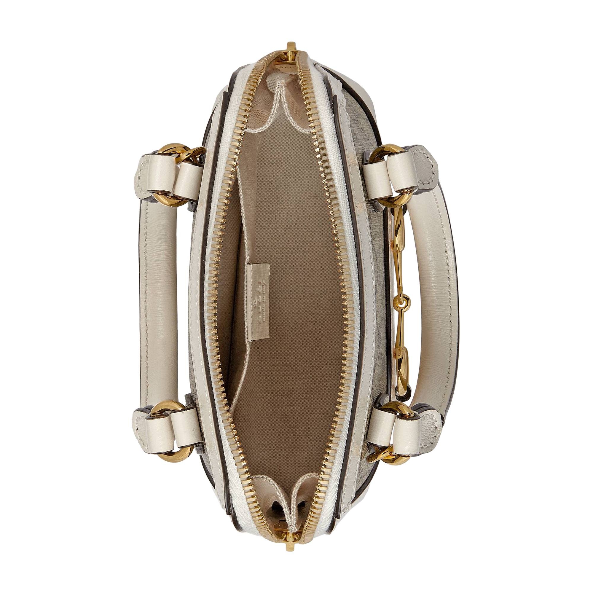 Gucci Horsebit 1955 Mini Top Handle Bag 'GG Supreme/White' - 3