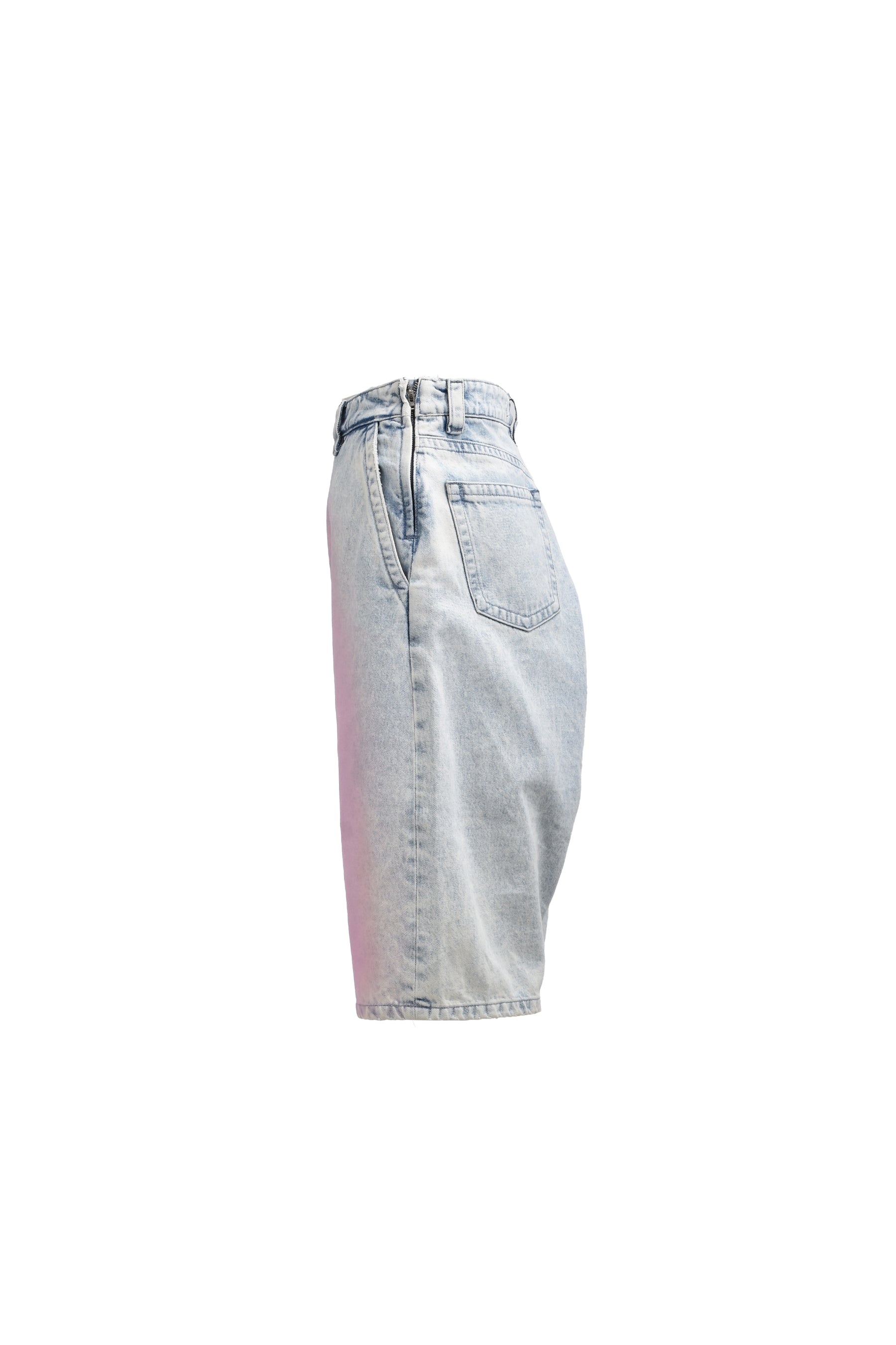 SHOUFFLE DENIM SHORTS / ICE BLU/PNK FLOCK - 3