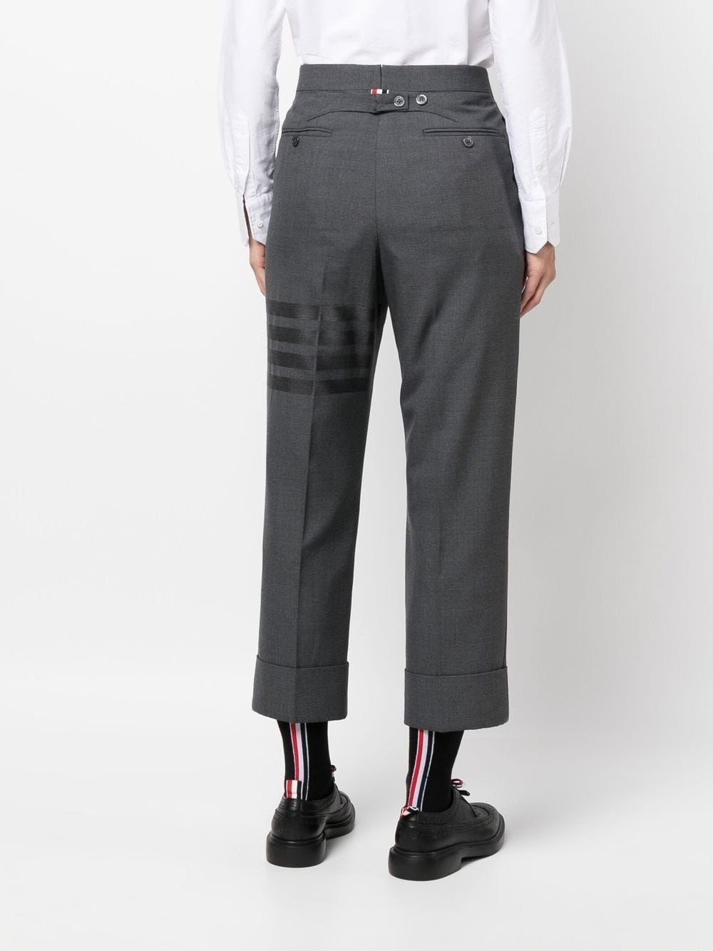 4-Bar stripe cropped wool trousers - 4