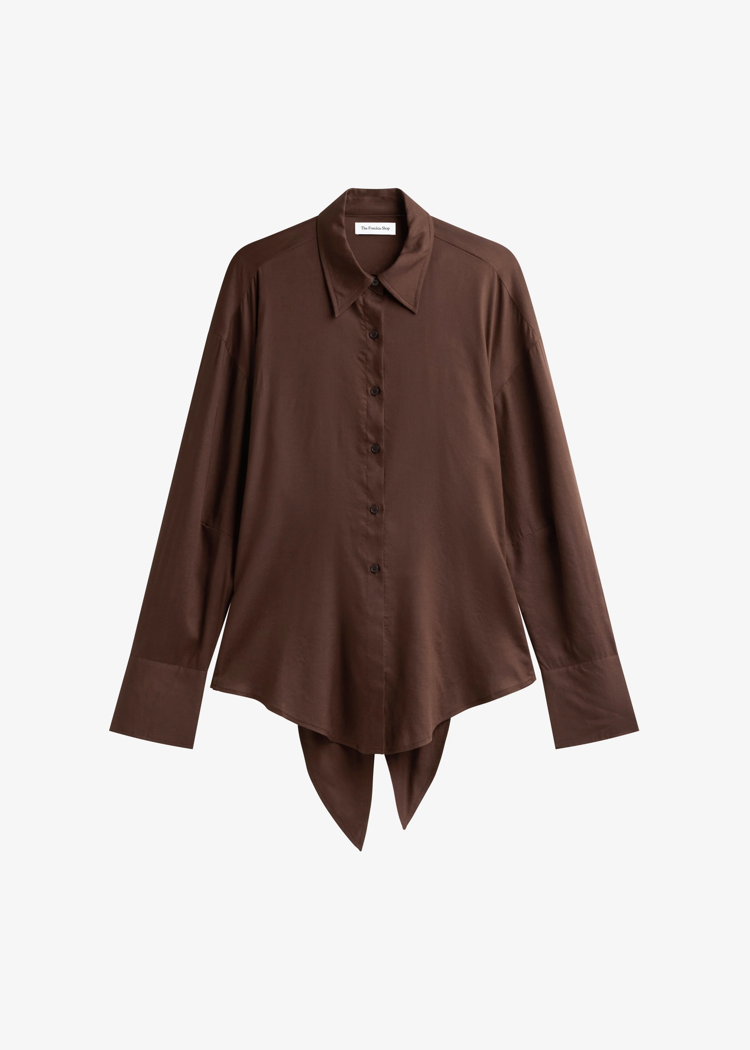 Velia Cut-Out Back Shirt - Brown - 1