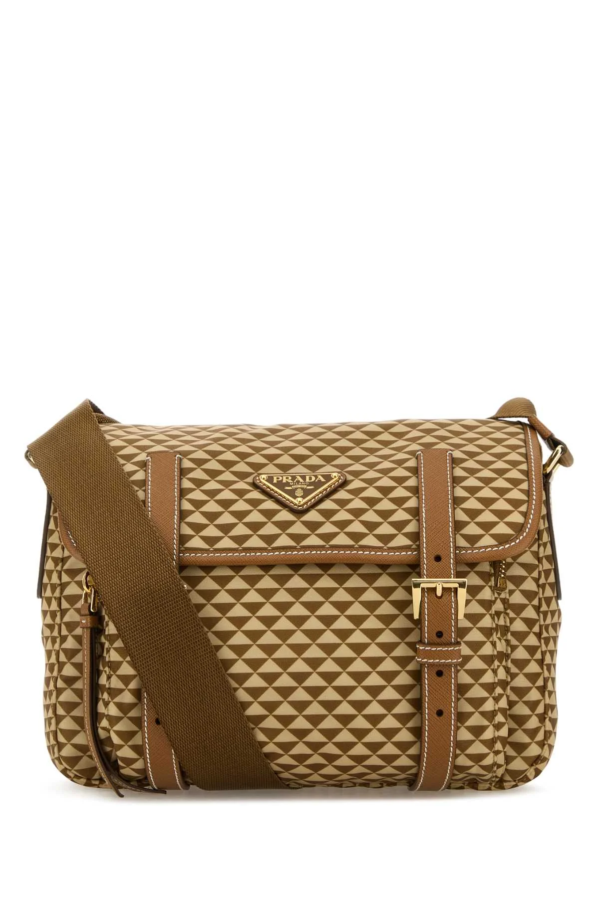 Prada Women Printed Re-Nylon Crossbody Bag - 1