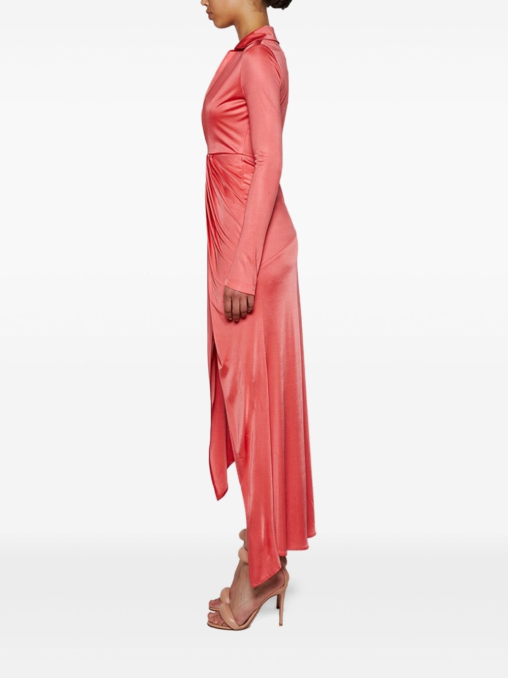 draped midi dress - 3