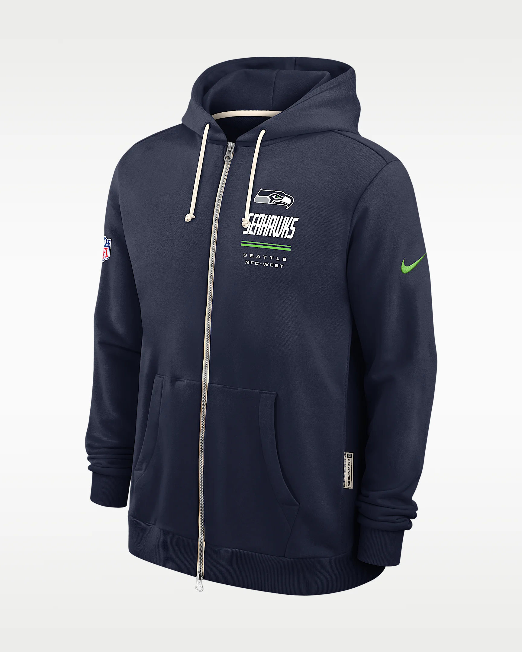 Seattle Seahawks Sideline Standard Issue Men's Nike Dri-FIT NFL Full-Zip Hoodie - 1