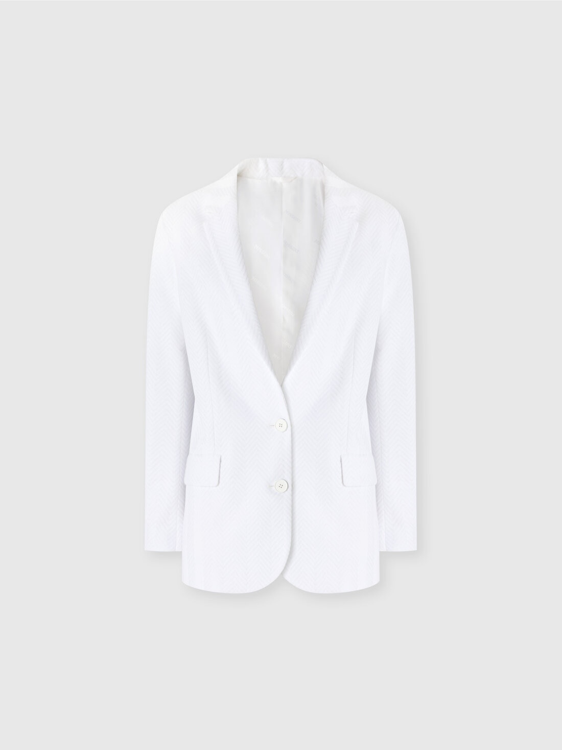 Single-breasted blazer in cotton and zig zag viscose tone on tone - 1