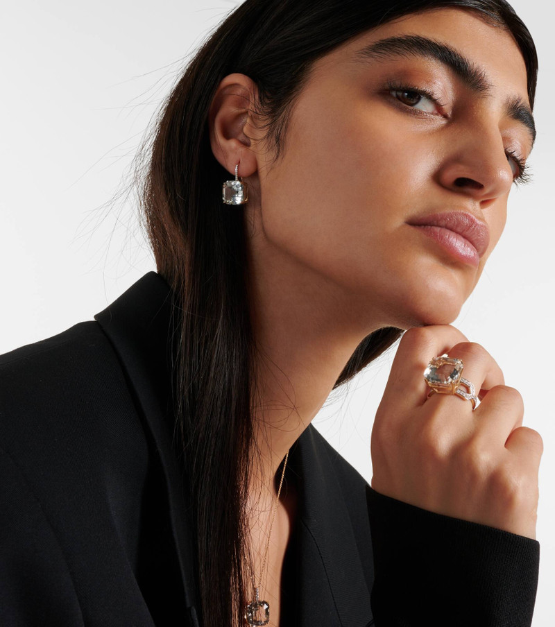 14kt gold earrings with quartz and diamonds 3