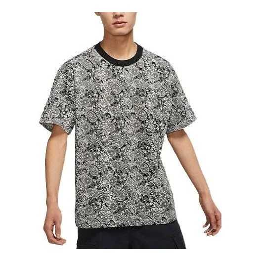Men's Nike Curved Teardrop Printing Cotton Short Sleeve Sail White T-Shirt DN7304-133 - 1
