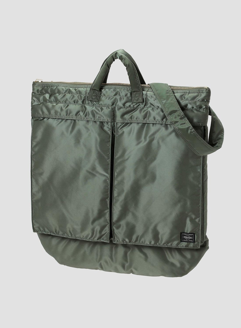 Porter-Yoshida & Co Tanker 2-Way Helmet Bag in Sage Green 1