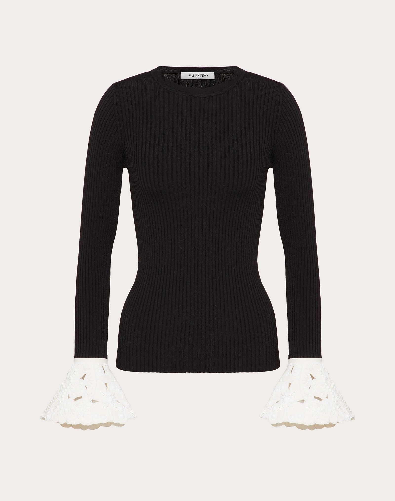 Embroidered Stretch Viscose Sweater - 1