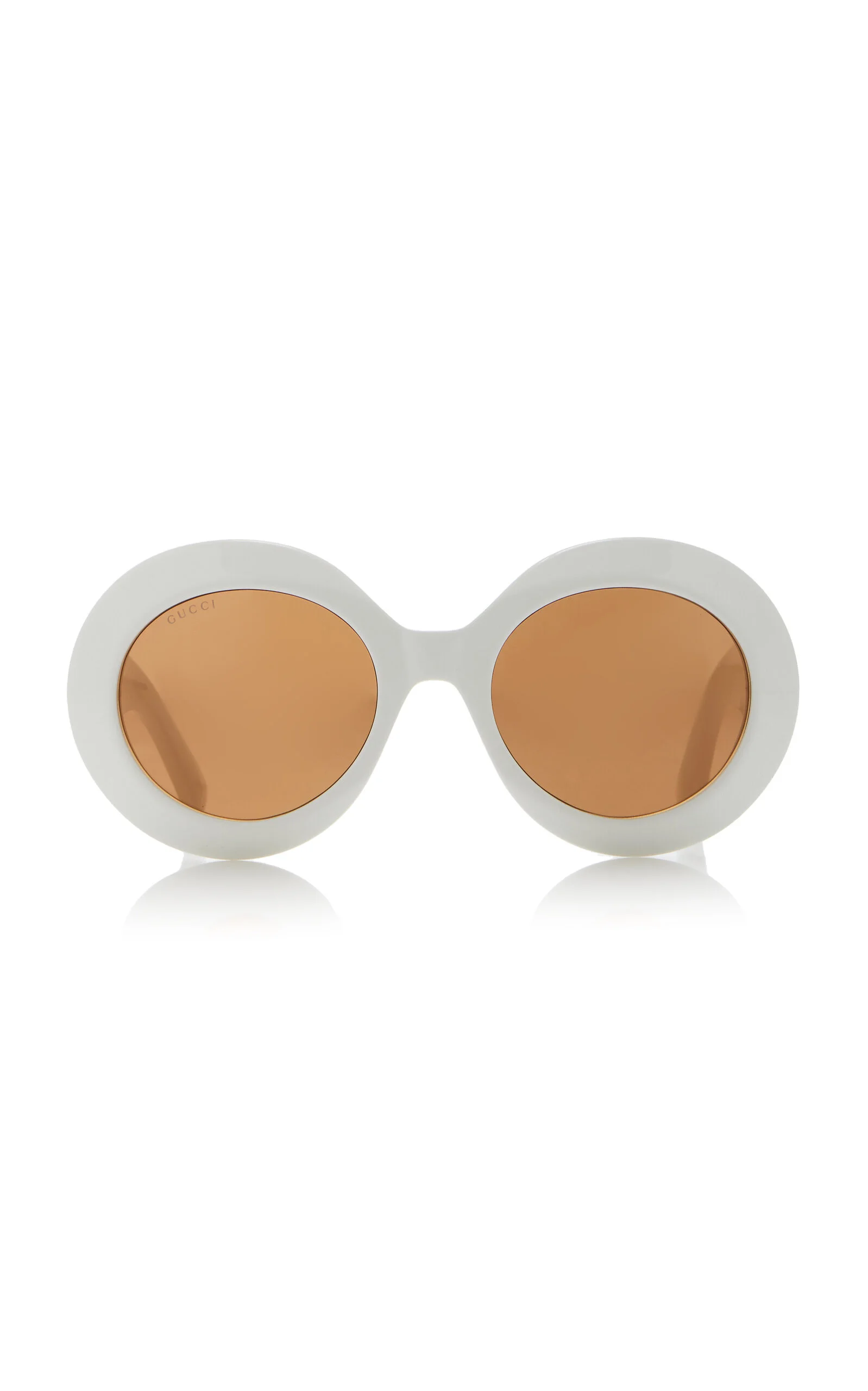 Oversized Round-Frame Acetate Sunglasses white - 1