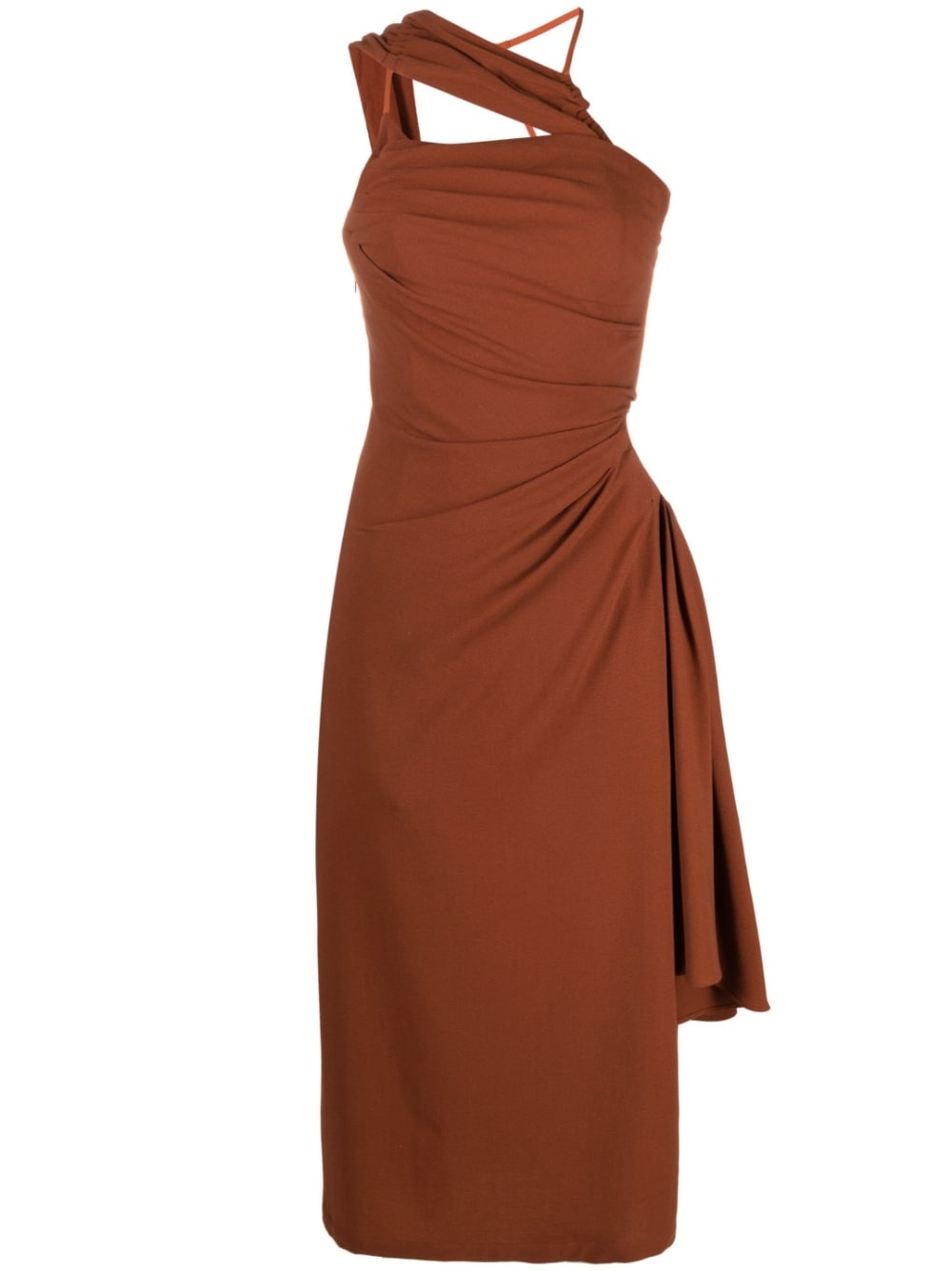 Abanada draped asymmetric dress - 1