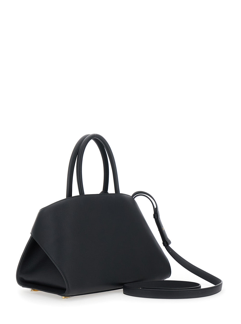 Ferragamo Women 'Hug S' Black Handbag With Logo And Gancini Buckle In Leather Woman - 3
