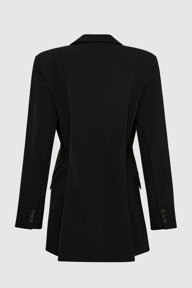 ST. AGNI Belt Detail Blazer - Black outlook